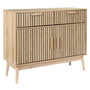 Voir la diapositive 2 : The Home Deco Factory Buffet 2 tiroirs et 2 portes Saulk en bois - Marron
