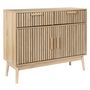 Voir la diapositive 2 : The Home Deco Factory Buffet 2 tiroirs et 2 portes Saulk en bois - Marron