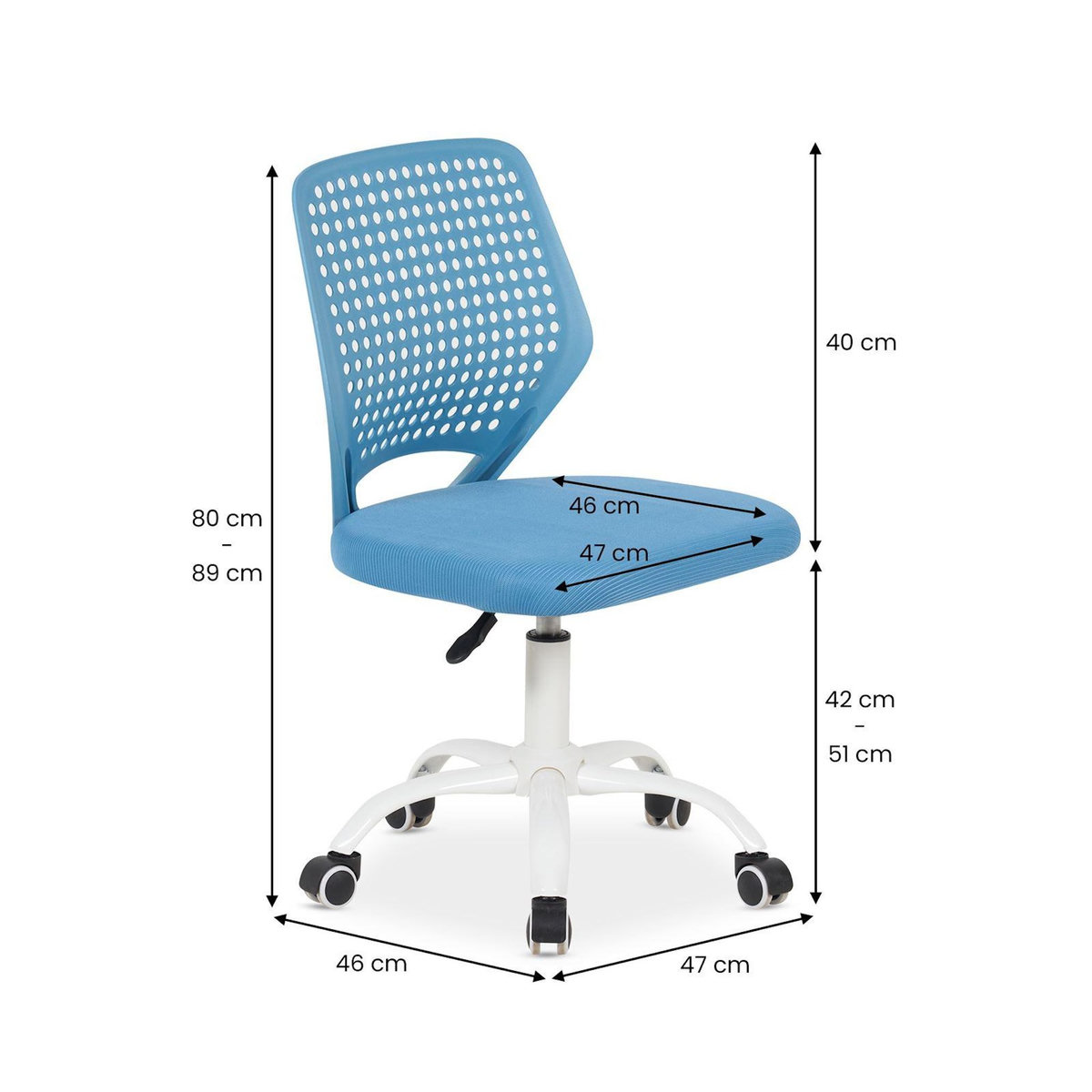 IDIMEX Chaise de bureau pour enfant JADE pivotante