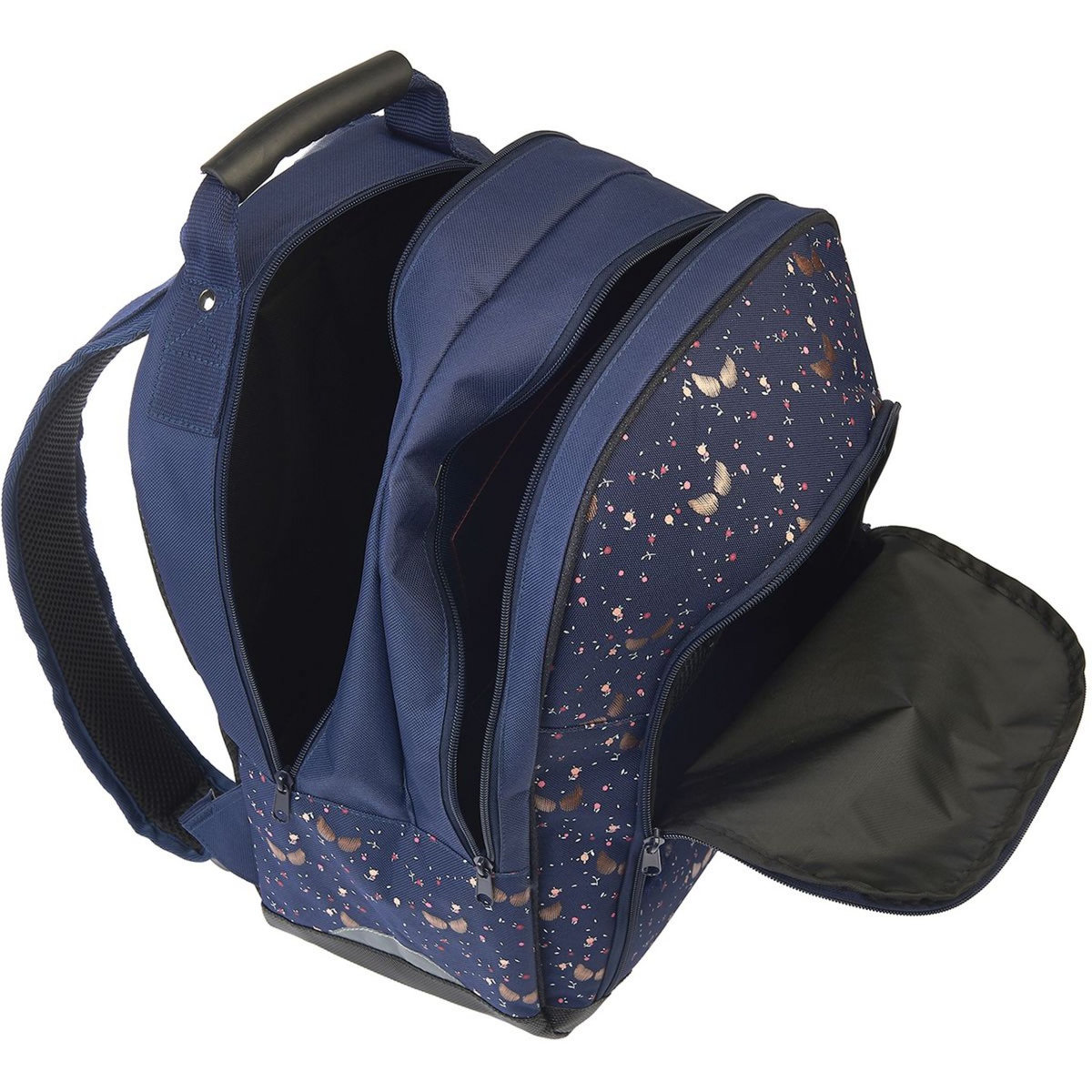 KARL MARC JOHN Sac à dos 2 compartiments bleu paillettes ailes 