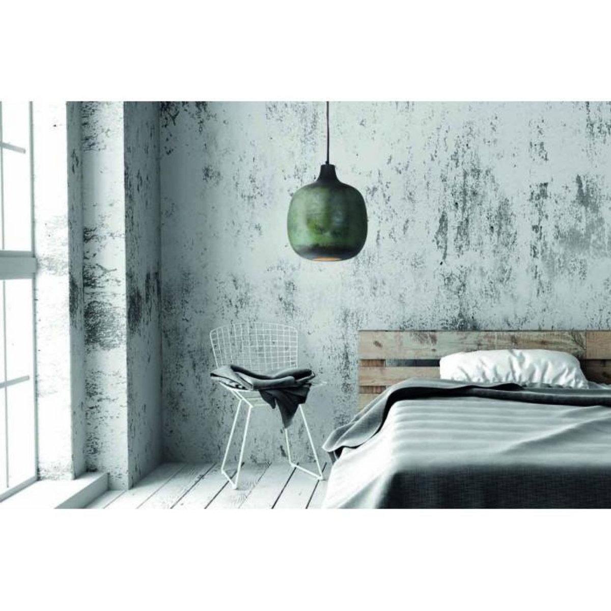 Paris Prix Lampe Suspension Design  Mican  38cm Bronze Foncé