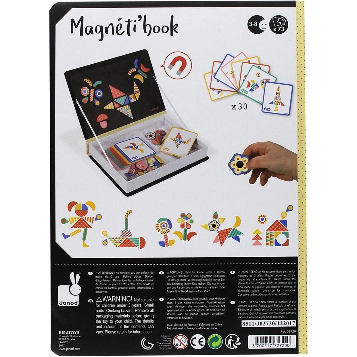 Juratoys-Janod Jeu Éducatif Magnétique Moduloform - Livre Interactif avec 30 Cartes Modèles