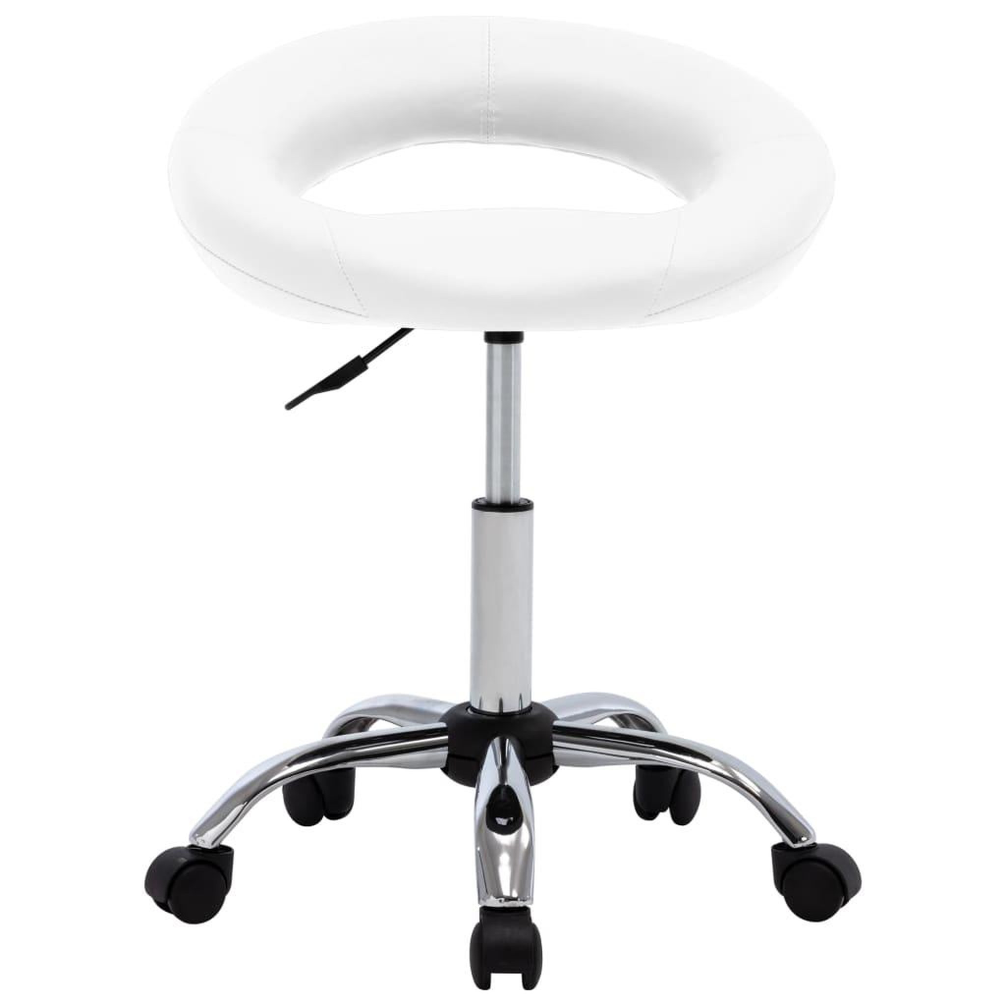 Voir la diapositive 2 : VIDAXL Chaise de travail roulante Blanc Similicuir