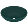Voir la diapositive 2 : VIDAXL Lavabo ovale de luxe Vert fonce mat 40x33 cm Ceramique