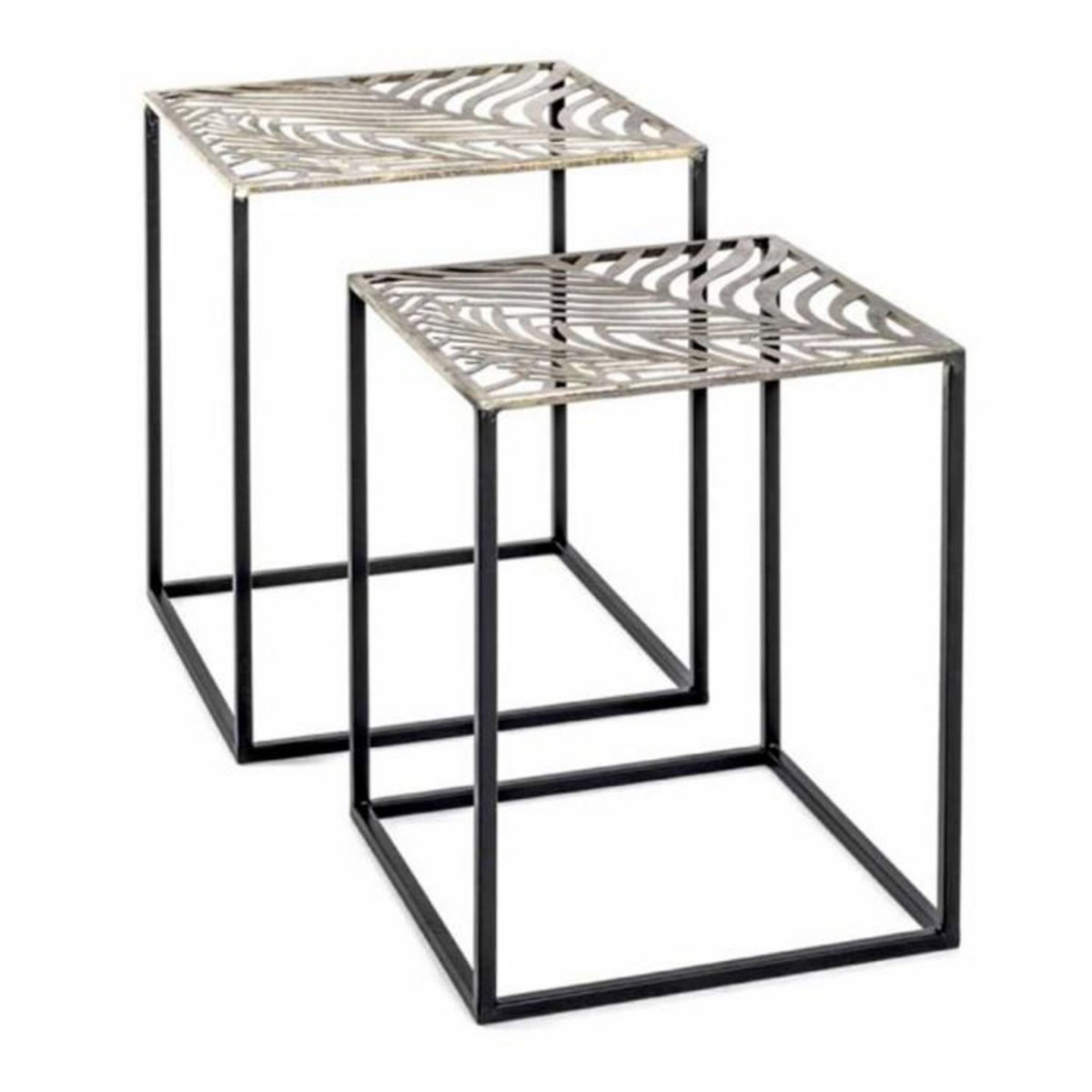 Paris Prix Lot de 2 Tables d'Appoint Carrées  Aglae  50cm Bronze