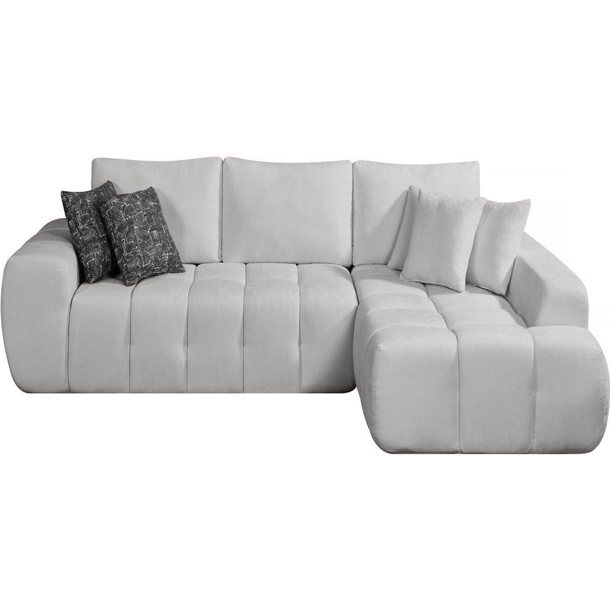 Habitat et Jardin Canapé d'angle droit en tissu style bubble  sidonie  - 4 places - gris