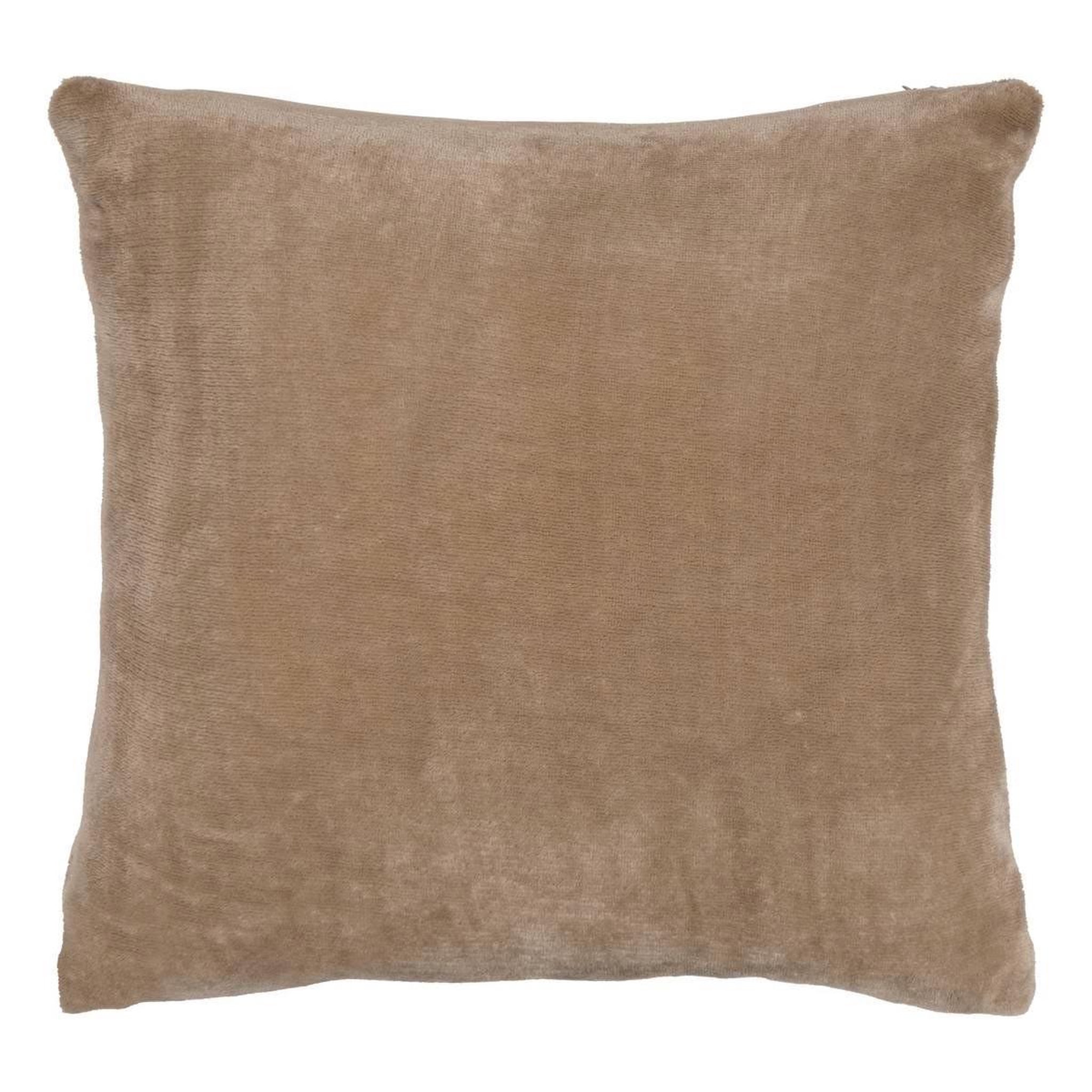 ATMOSPHERA Coussin en flanelle uni  ollis  38x38cm beige lin