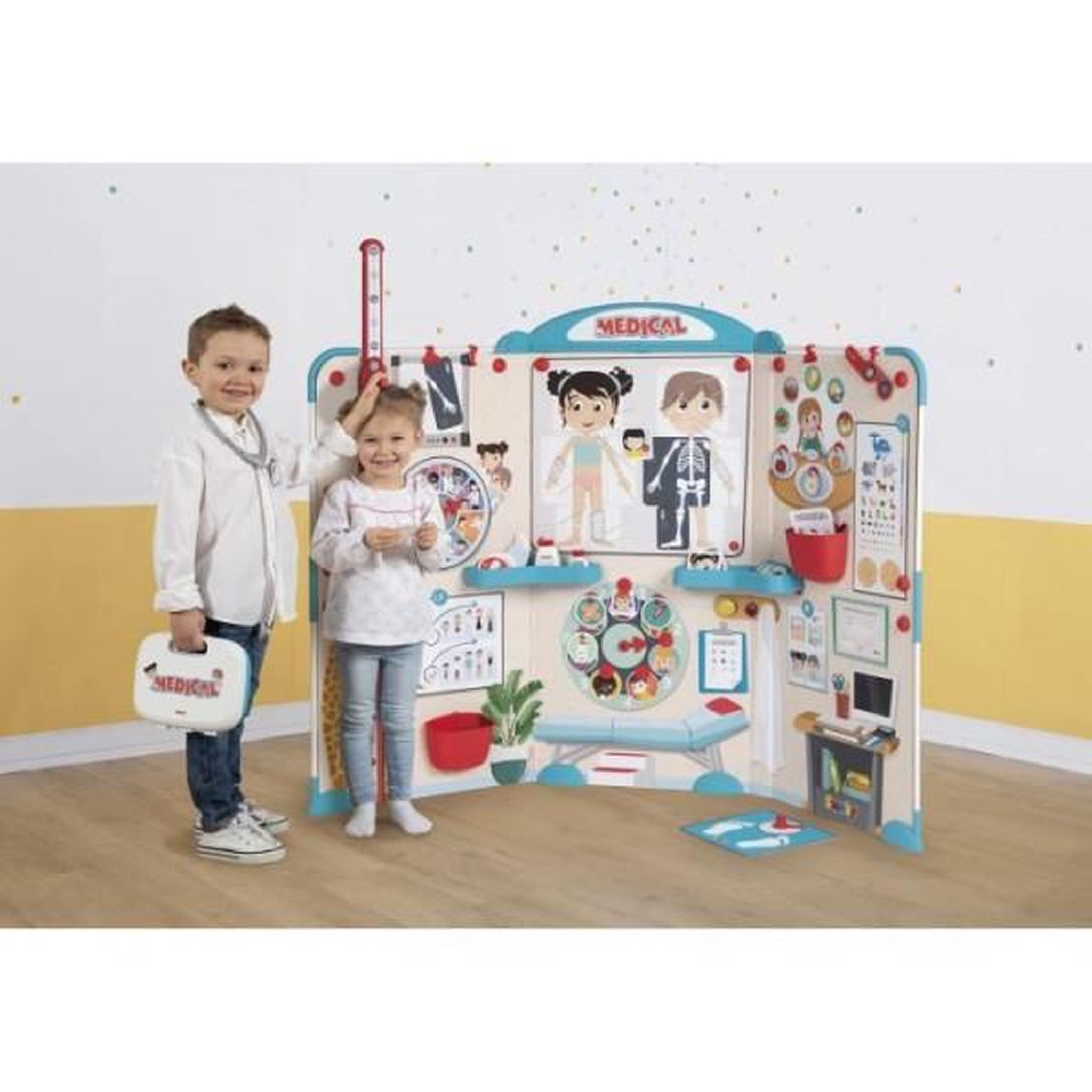 Voir la diapositive 4 : SMOBY Cabinet médical Smoby multicolore pliable avec accessoires