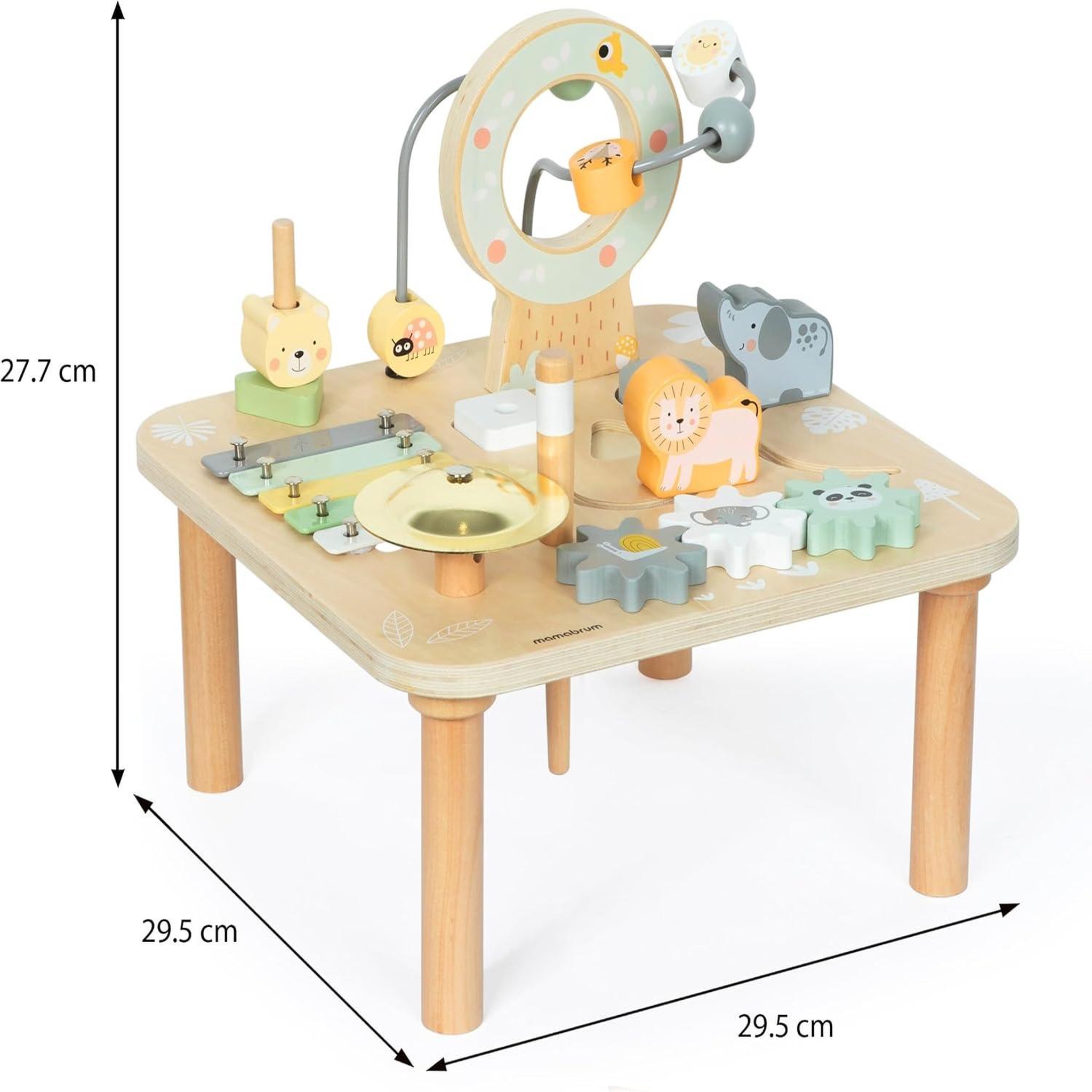 Voir la diapositive 3 : MAMABRUM Éveil Sensoriel Montessori en Bois, Table D'activités, Jeux Éducatif music, Cymbales, Puzzle