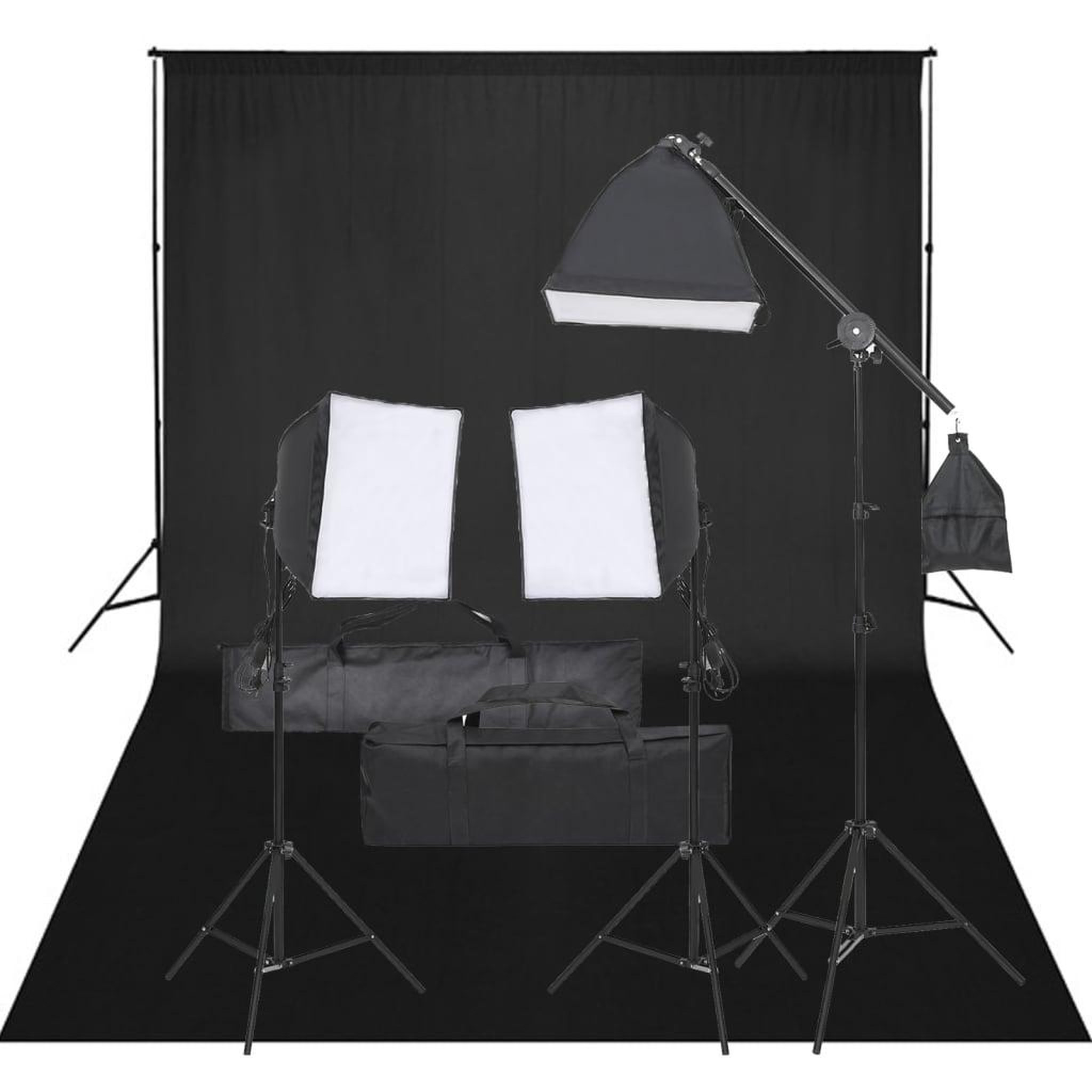 VIDAXL Kit de studio photo avec eclairage et toile de fond