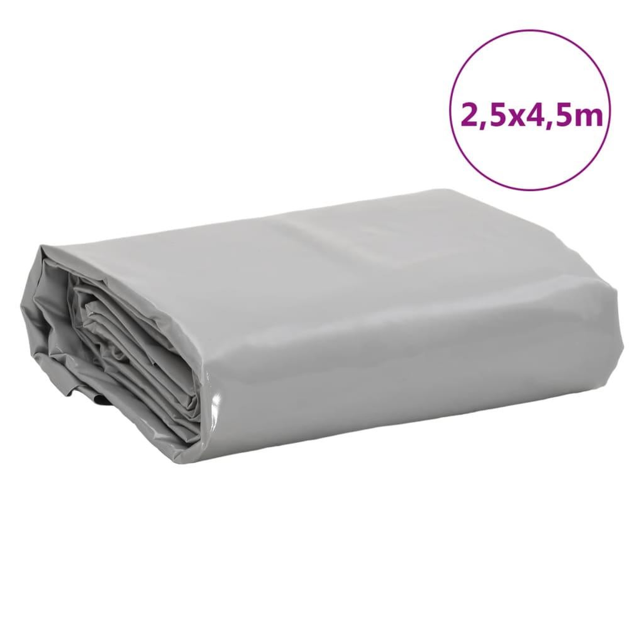 Voir la diapositive 6 : VIDAXL Bache gris 2,5x4,5 m 600 g/m²