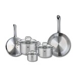 ELO Set de 2 Poêles de cuisson 24 et 28 cm et 3 faitouts 12, 16 et 20 cm Elo Profi Citrin