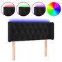 Voir la diapositive 2 : VIDAXL Tete de lit a LED Noir 103x16x78/88 cm Velours
