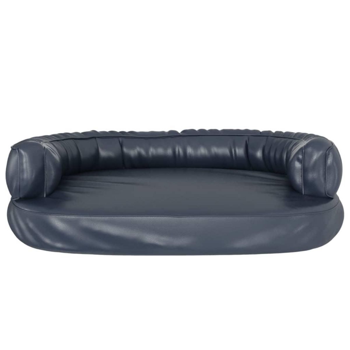 VIDAXL Lit pour chien ergonomique Mousse Bleu fonce 88x65cm Similicuir