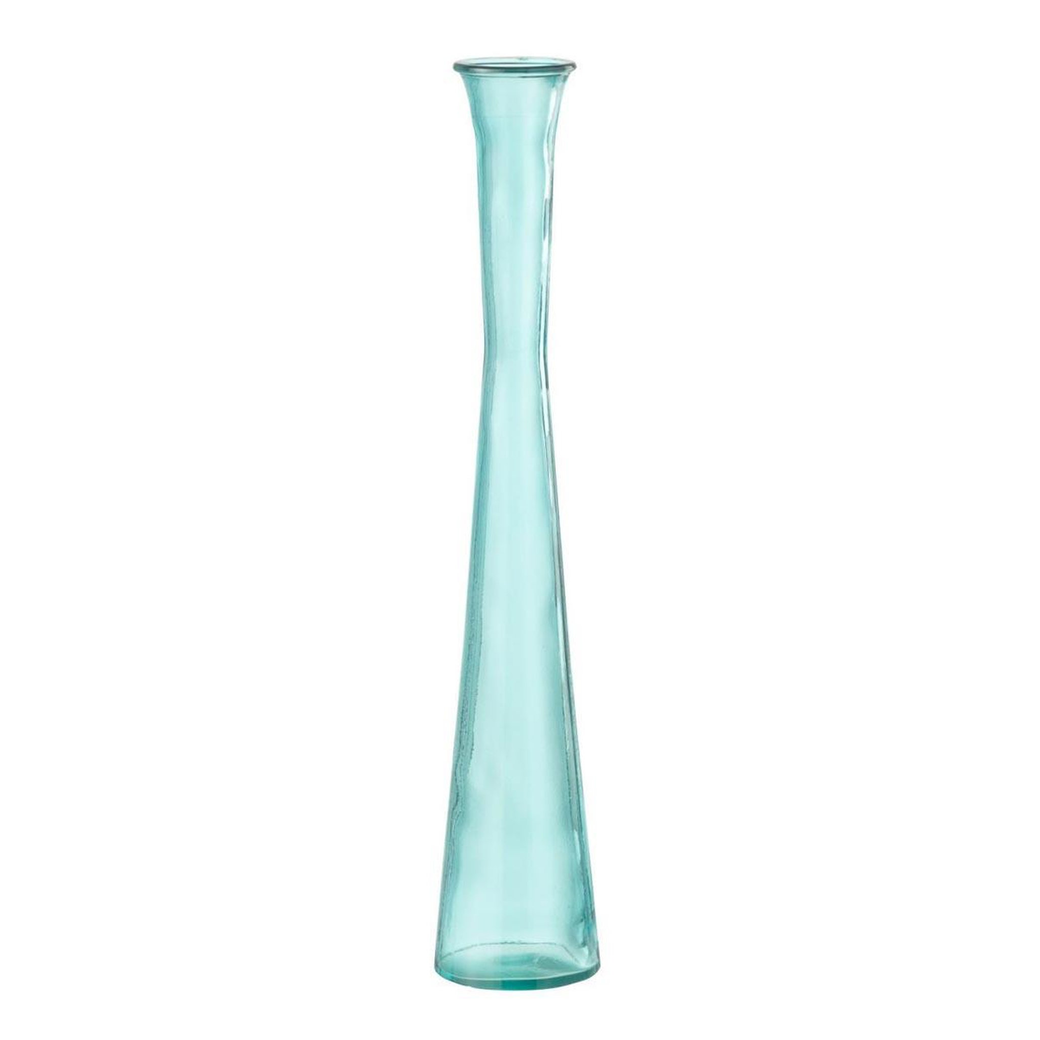 J-LINE Vase tube en verre  stripe  51cm bleu aqua
