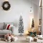 Voir la diapositive 2 : VIDAXL Sapin de Noël artificiel mince flocon de neige vert 150 cm PVC