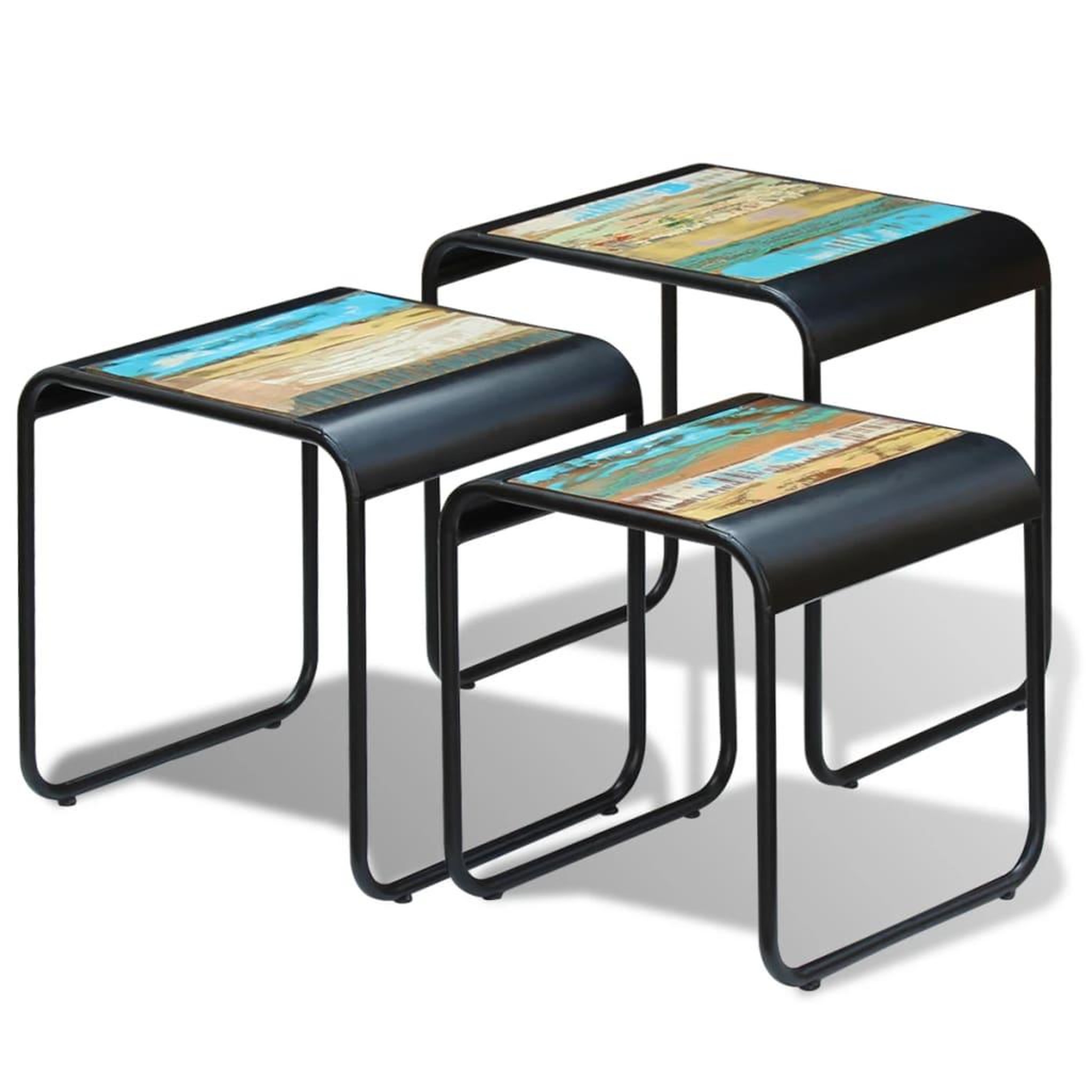 VIDAXL Tables gigognes 3 pcs Bois de recuperation massif