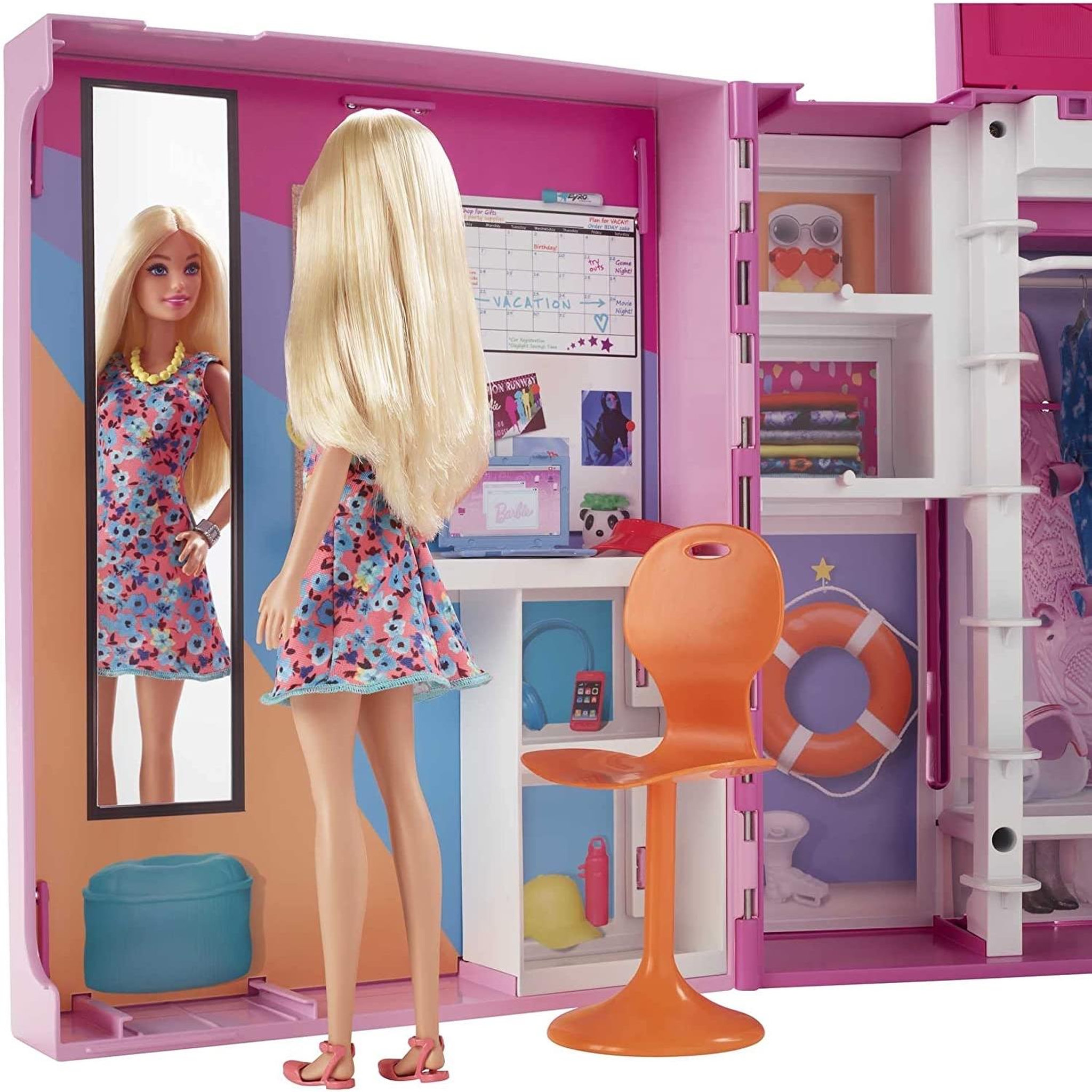 Voir la diapositive 3 : MATTEL Dressing Barbie Mattel rose avec accessoires