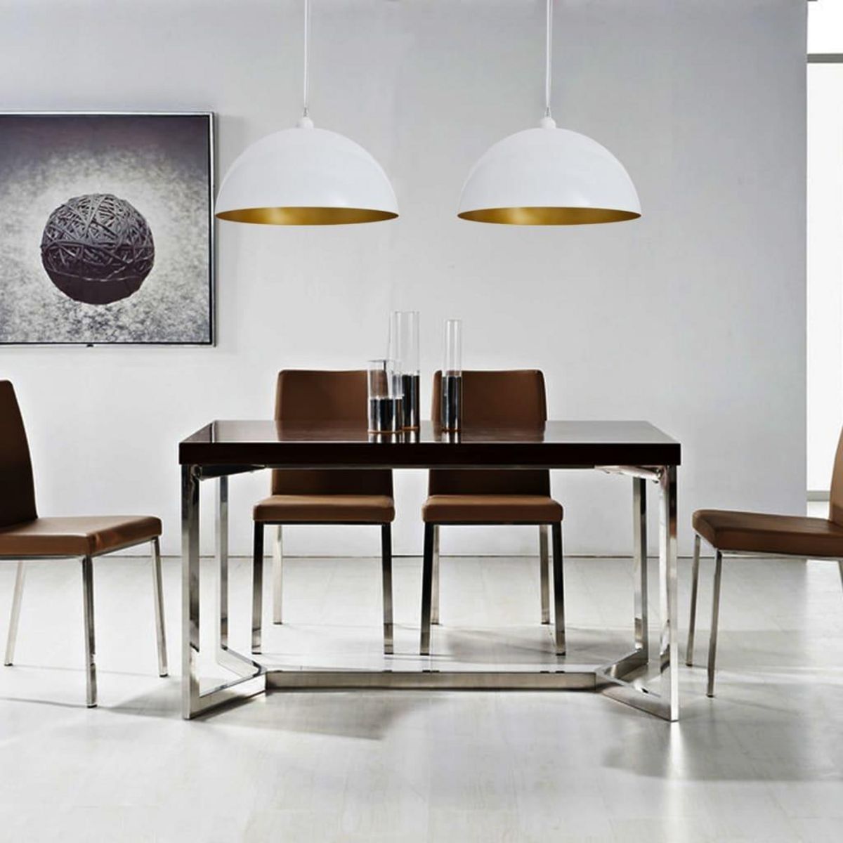 VIDAXL Plafonnier 2 pcs Hauteur reglable Semi-spherique Blanc