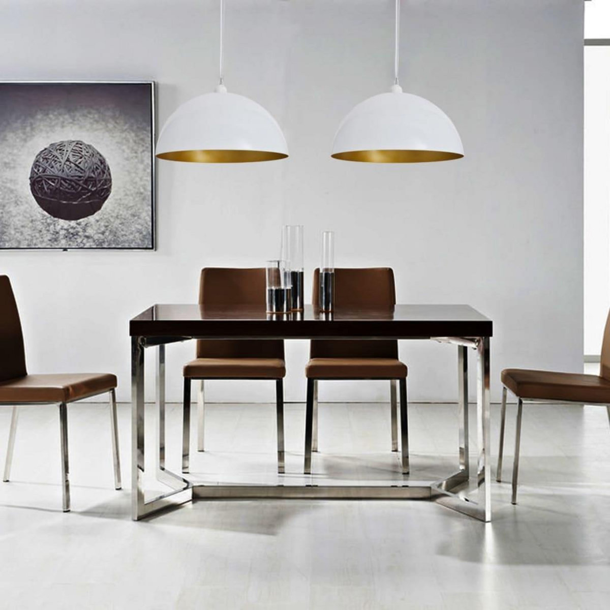 VIDAXL Plafonnier 2 pcs Hauteur reglable Semi-spherique Blanc