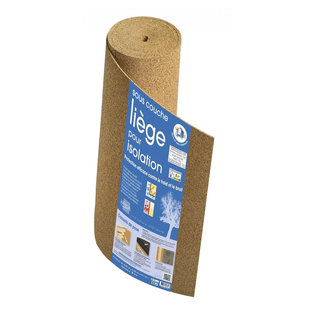 CENTRALE BRICO Rouleau isolant liège mur / sol SDL l.0.5 x L.8 m x Ep.2 mm