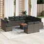 Voir la diapositive 1 : VIDAXL Salon de jardin avec coussins 12 pcs gris resine tressee