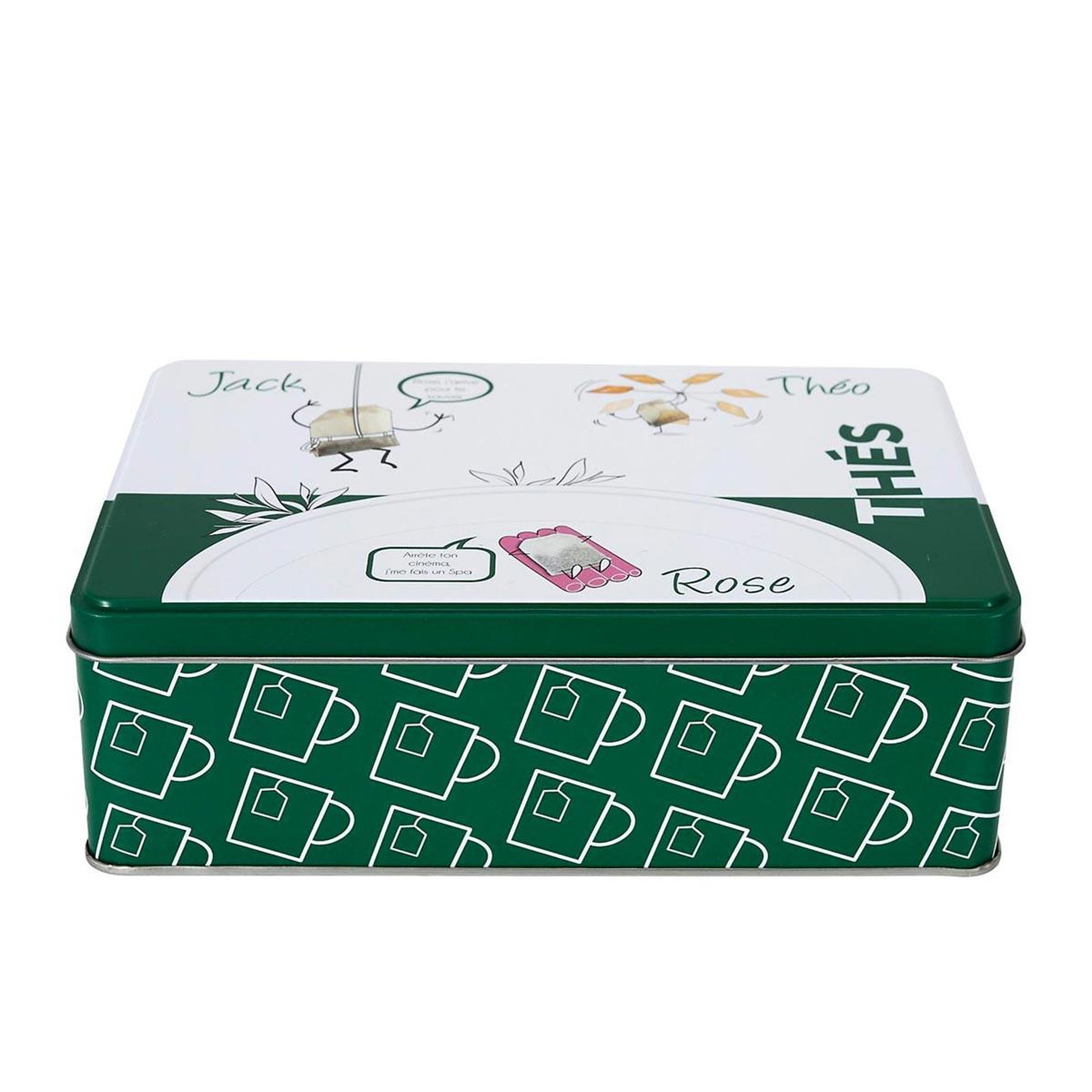 Voir la diapositive 2 : COOK CONCEPT Boîte à thé en métal  ludique  20cm vert