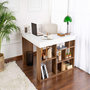 Voir la diapositive 3 : Habitat et Jardin bureau en bois  Vesper  130 x 120 x 72 cm - Noyer