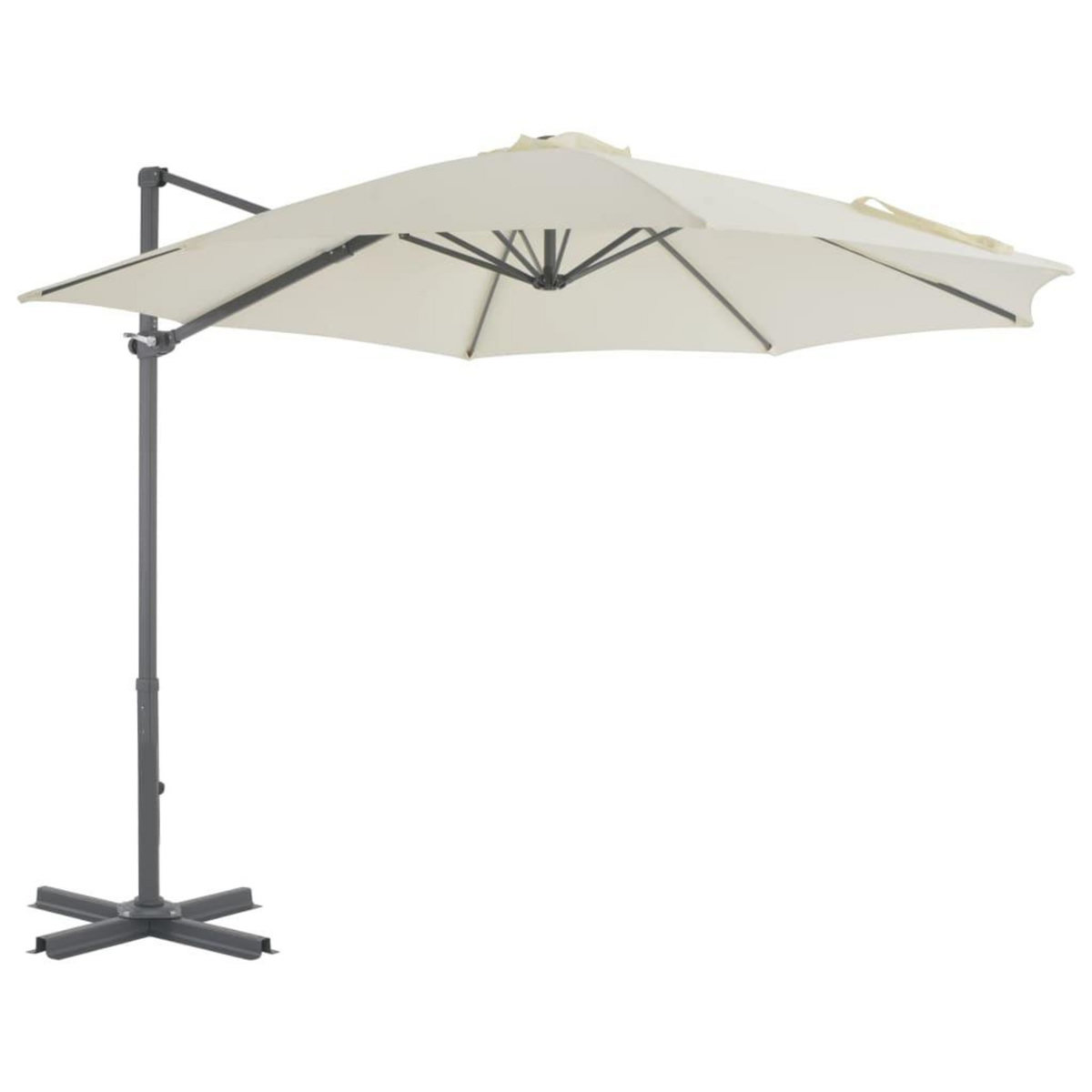 VIDAXL Parasol de jardin en porte-a-faux et poteau en aluminium sable