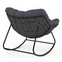 Voir la diapositive 4 : ID MARKET Fauteuil de jardin à bascule LOA effet rotin gris avec coussin gris