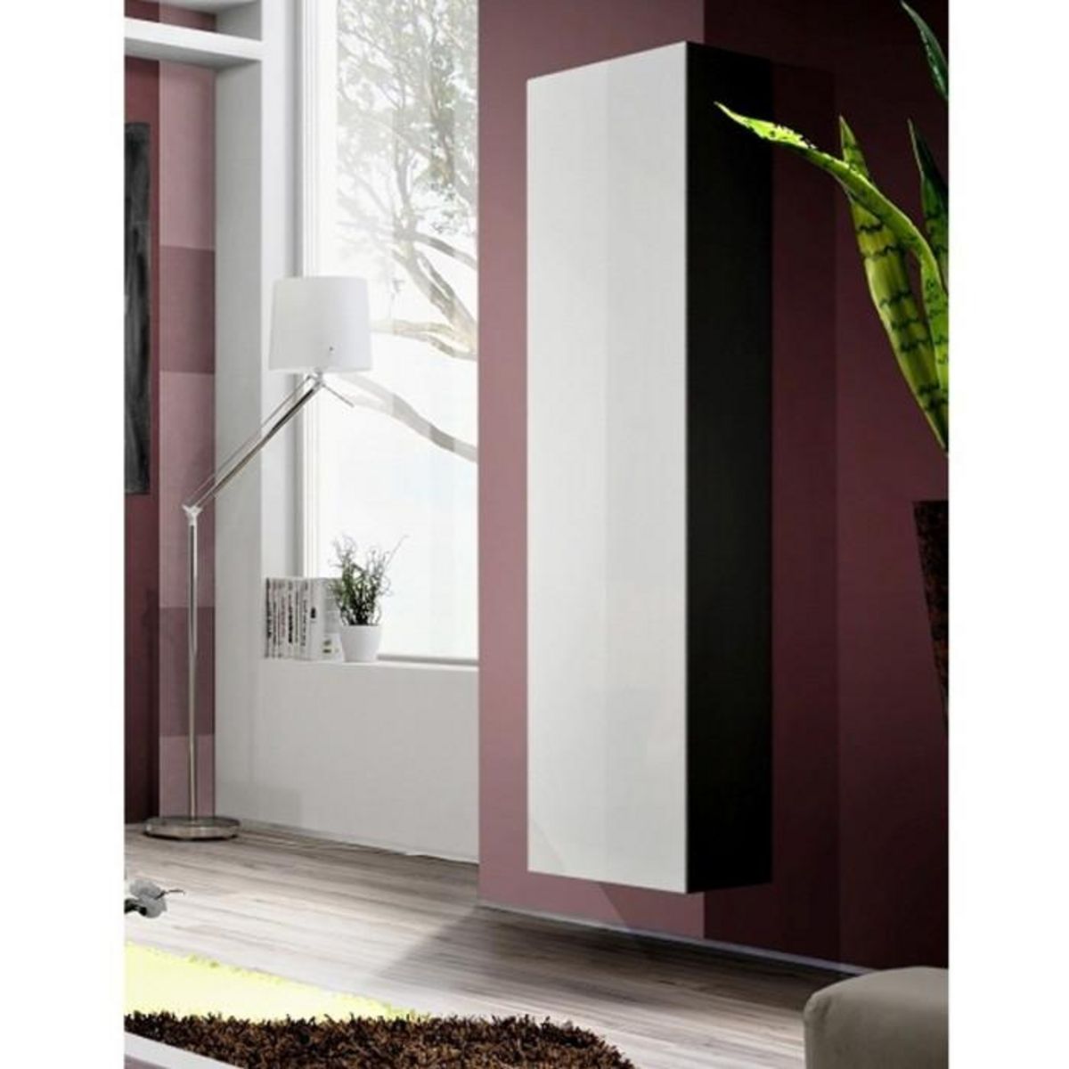 Paris Prix Vitrine Murale Design  Fly I  170cm Blanc & Noir