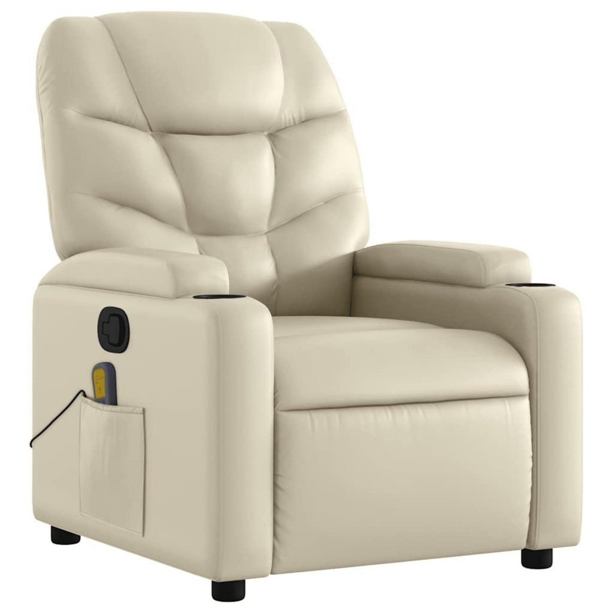 VIDAXL Fauteuil inclinable de massage Creme Similicuir
