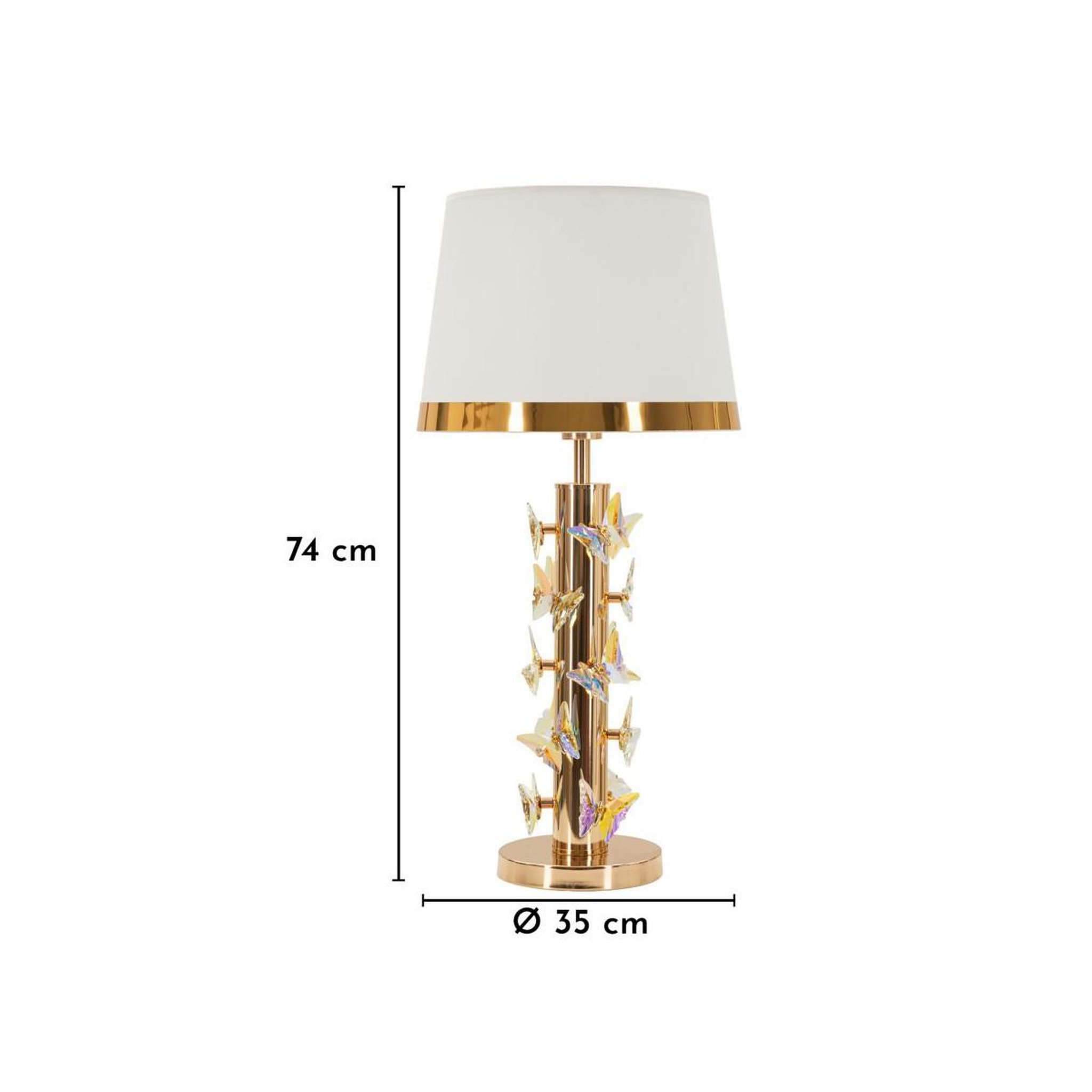 Voir la diapositive 6 : Paris Prix Lampe à poser  butterfly  74cm or & blanc