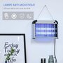 OUTSUNNY Outsunny Lampe UV anti-insectes anti moustique tue mouche électrique destructeur d'insectes 20 W noir gris