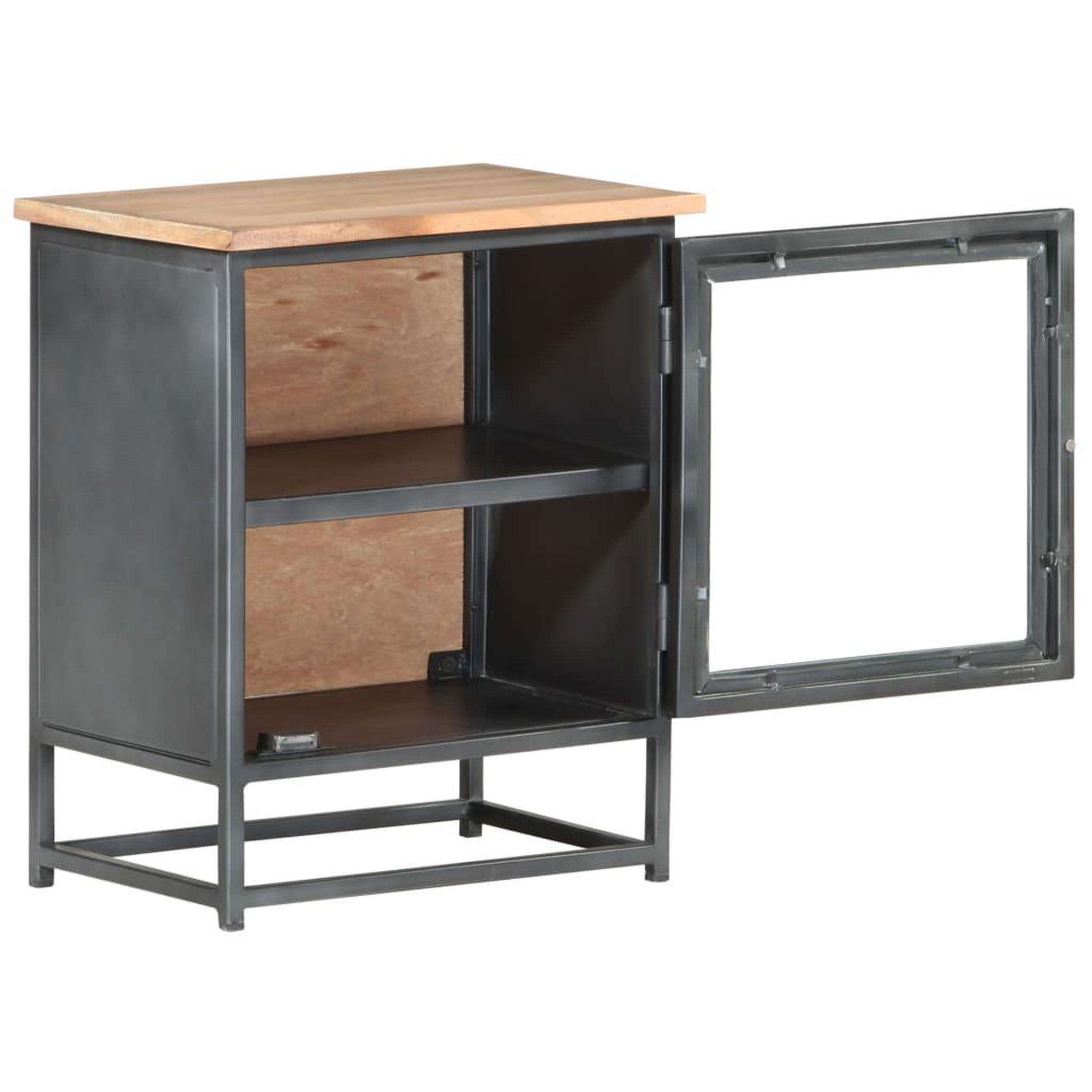 Voir la diapositive 3 : VIDAXL Table de chevet gris 40x30x50 cm bois d'acacia massif