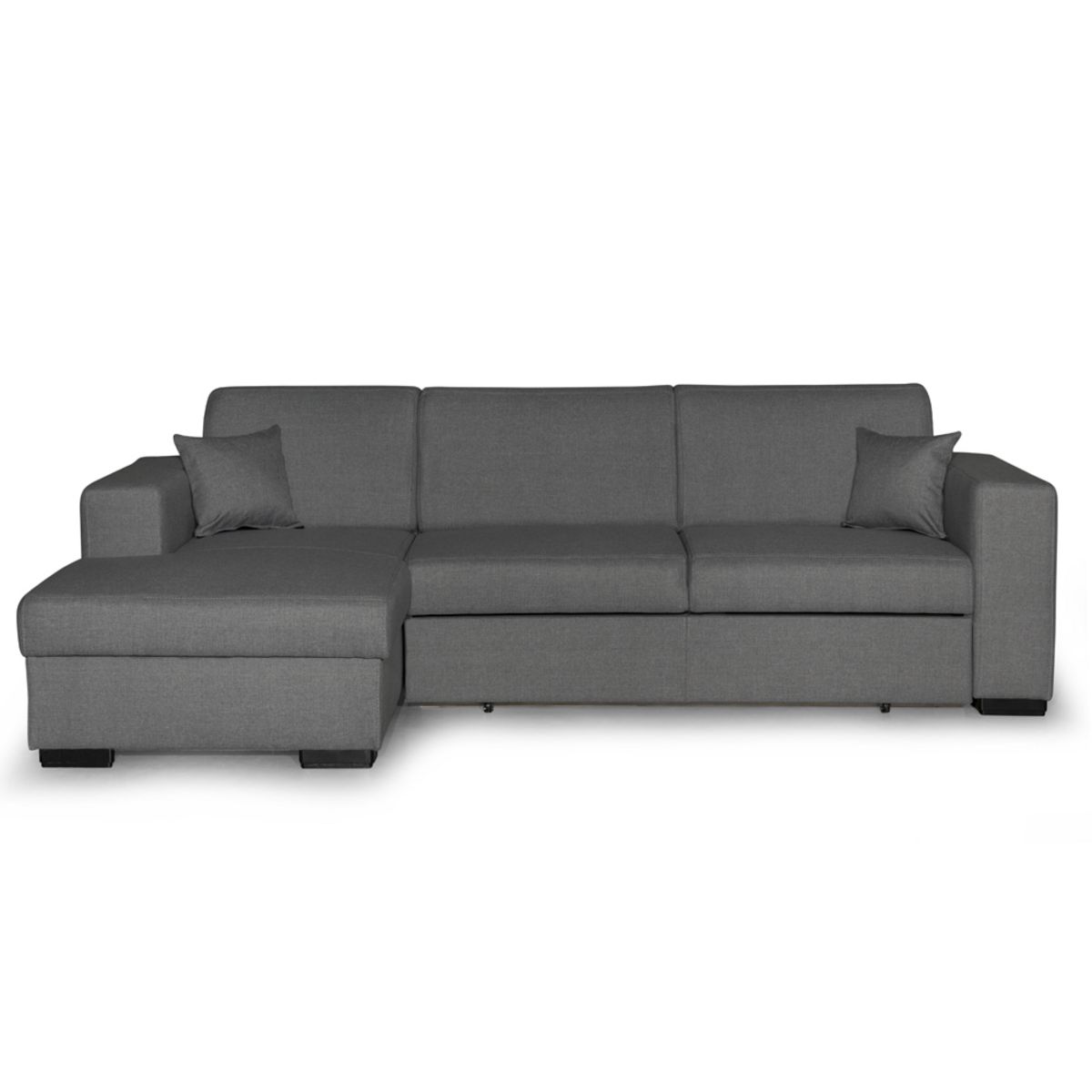 Canapé d'angle gauche convertible  4 places avec coffre tissu CARIBEA