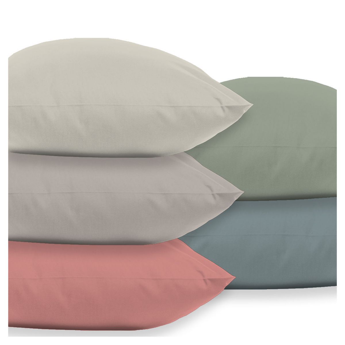 Taie d'oreiller unie en coton 51 fils 