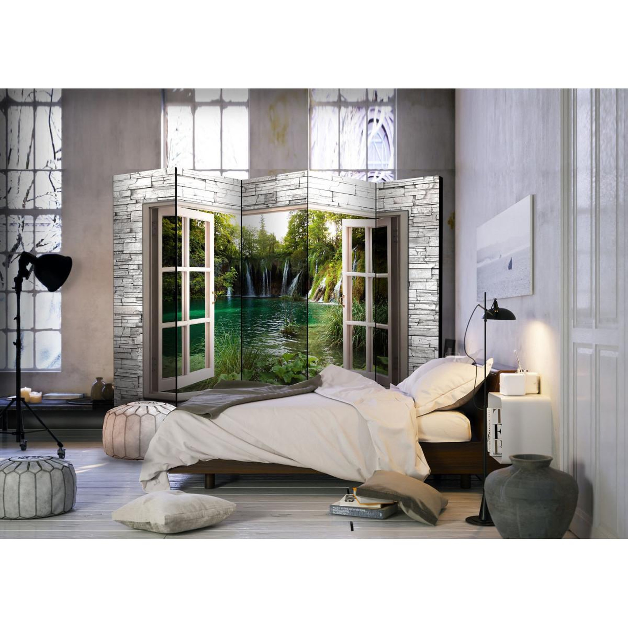 Voir la diapositive 2 : Paris Prix Paravent 5 volets  green treasure  172x225cm