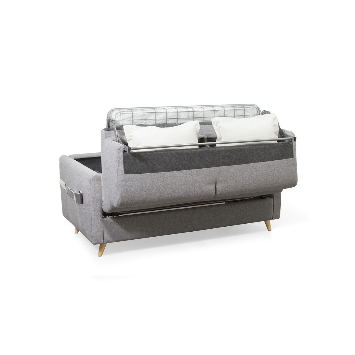 Canapé convertible  140 cm système couchage express 3 places en tissu TAMY