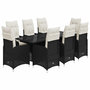 Voir la diapositive 2 : VIDAXL Ensemble de bistro de jardin 9 pcs coussins noir poly rotin