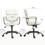 Voir la diapositive 3 : HOMCOM Chaise de bureau design néo-rétro - double dossier accoudoirs rembourrés - acier noir synthétique crème