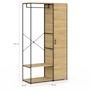 Voir la diapositive 5 : ID MARKET Dressing penderie étagères avec porte L. 90 cm DETROIT design industriel