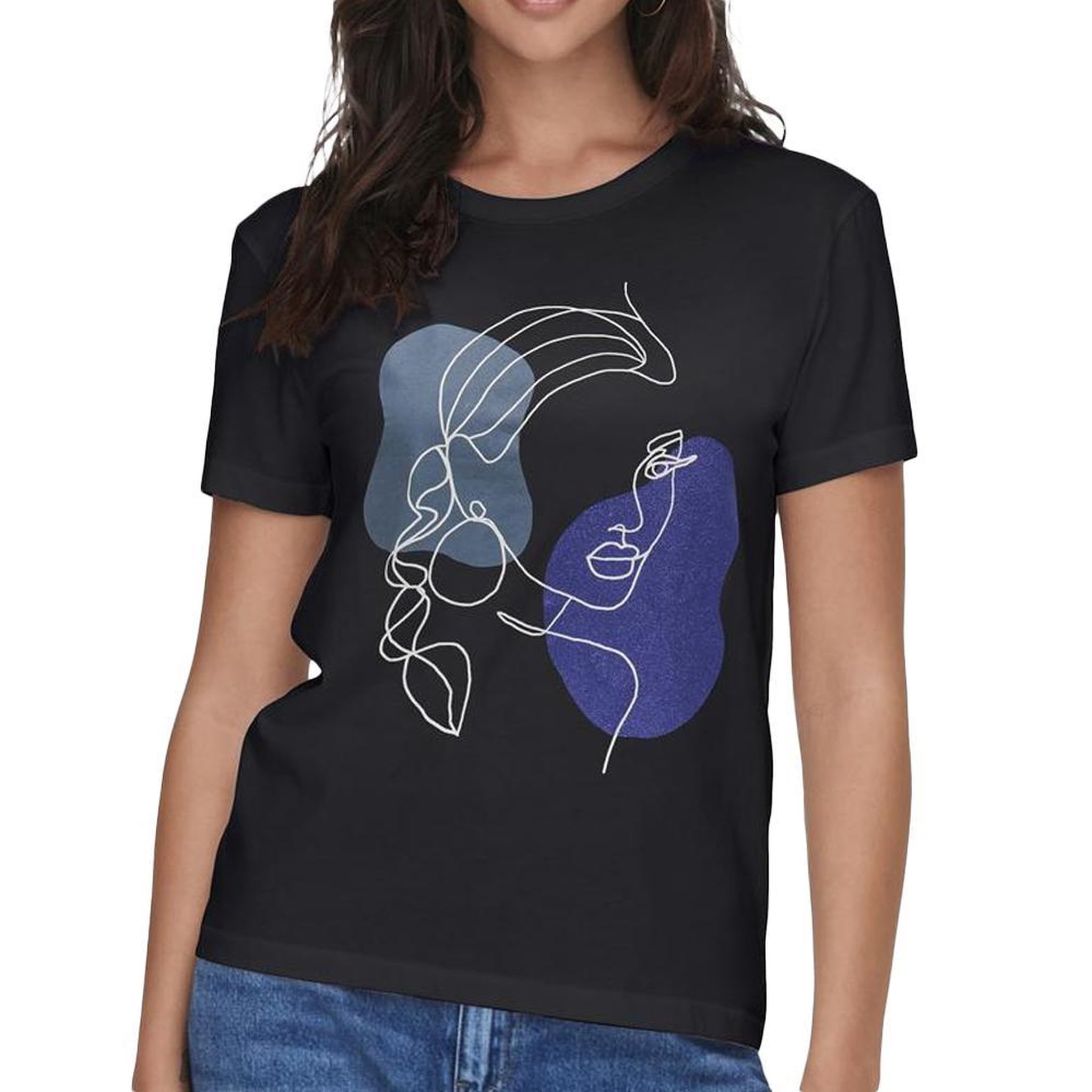 JACQUELINE DE YONG T shirt  Femme JDY Life. Coloris disponibles : Noir
