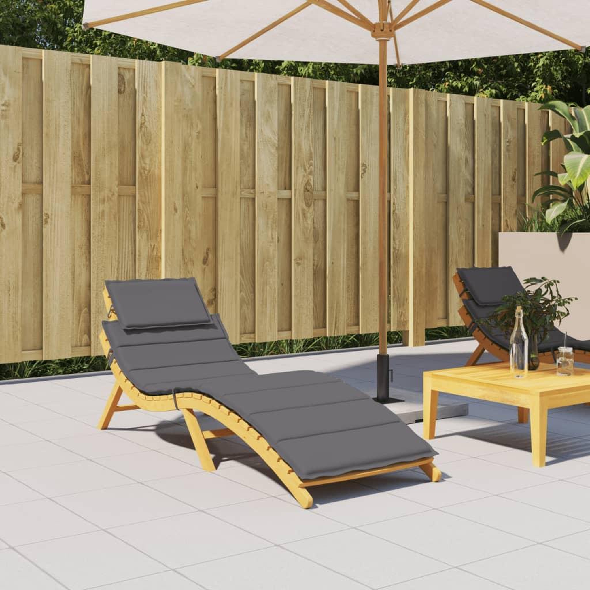 Voir la diapositive 1 : VIDAXL Coussin de chaise longue anthracite 186x58x3 cm tissu oxford