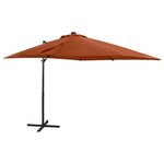 VIDAXL Parasol de jardin en porte-a-faux avec mat et lumieres LED