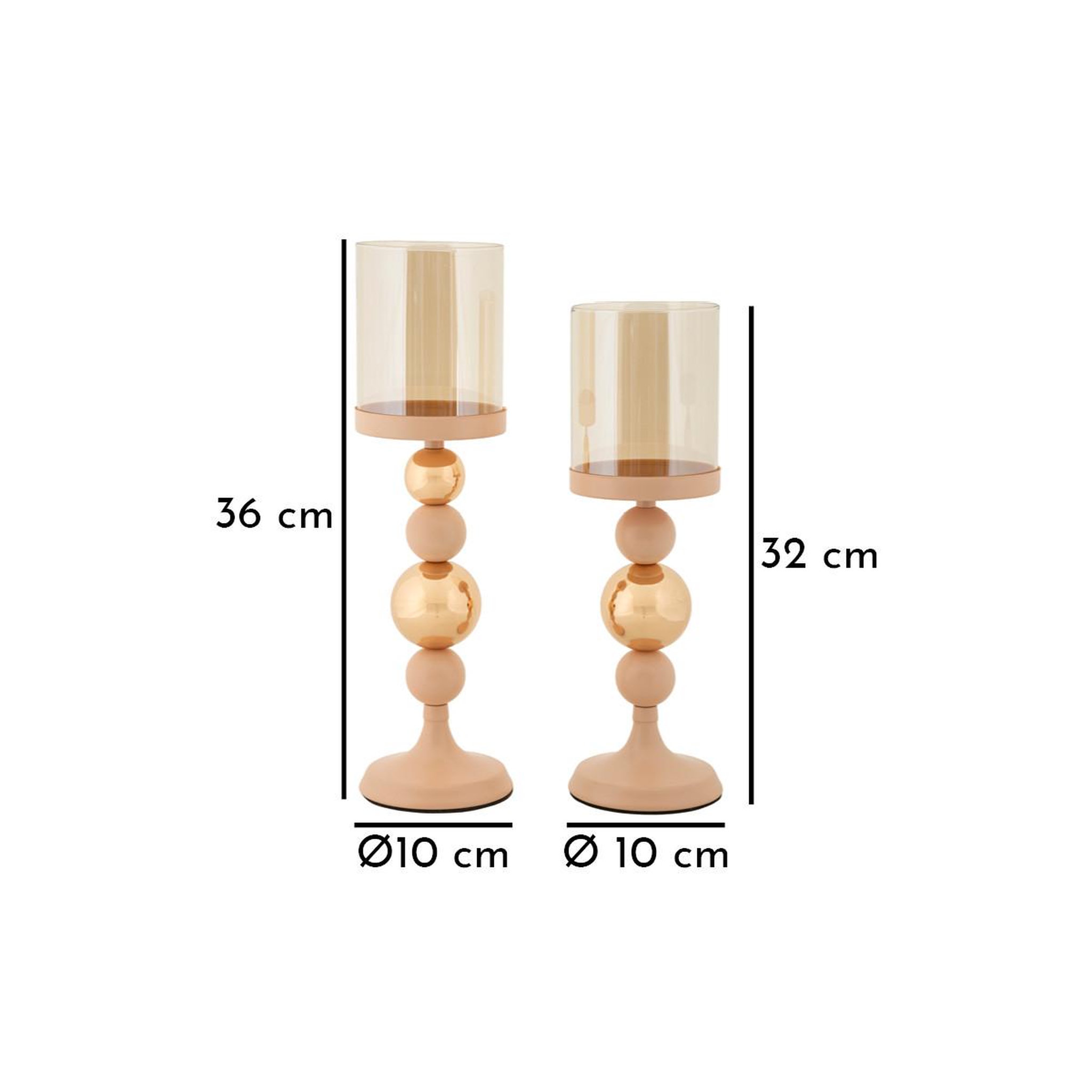 Voir la diapositive 6 : Paris Prix Lot de 2 bougeoirs design  strek  36cm rose & or