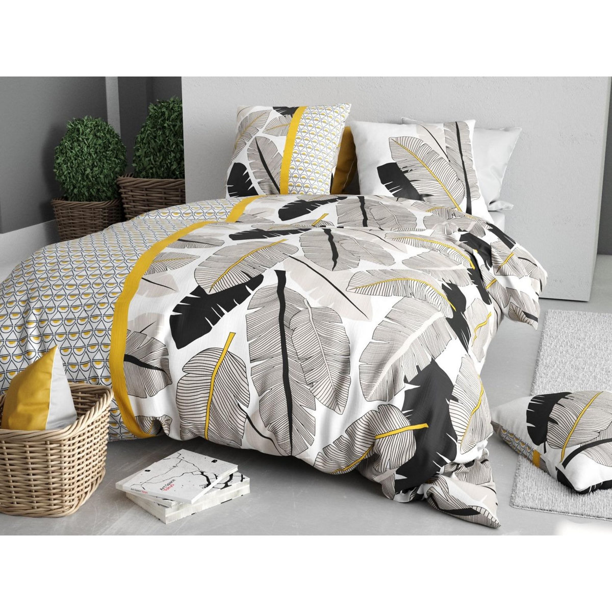 ATELIER DU COTON Parure Housse De Couette 100% Coton 57fils Palmora