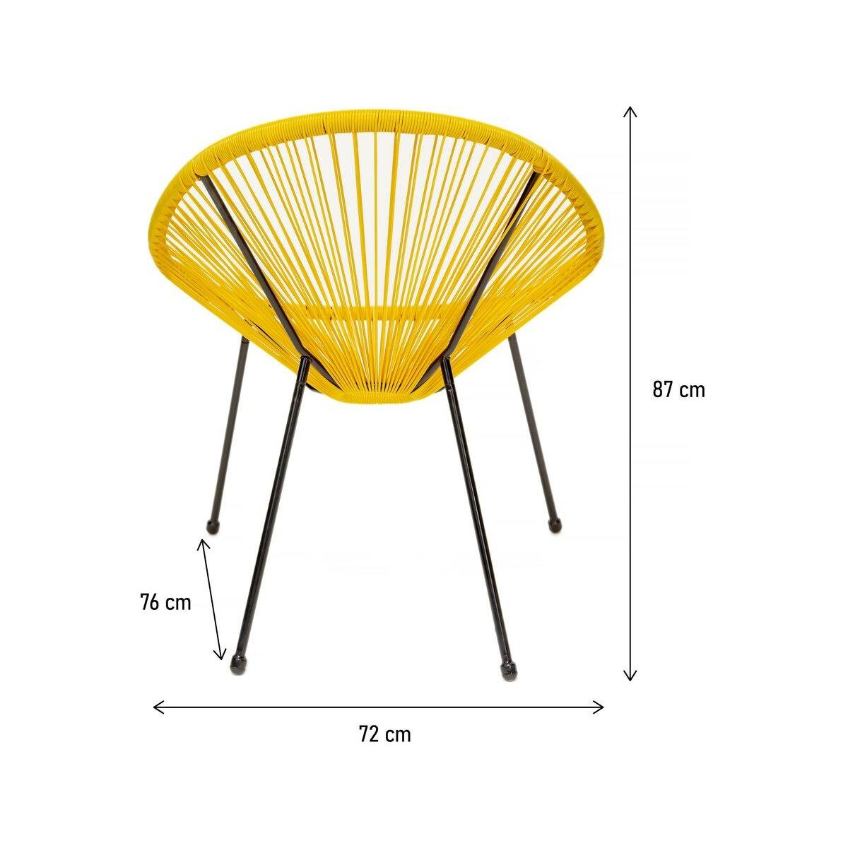 Habitat et Jardin Lot de 2 fauteuils de jardin  Ania  - Jaune
