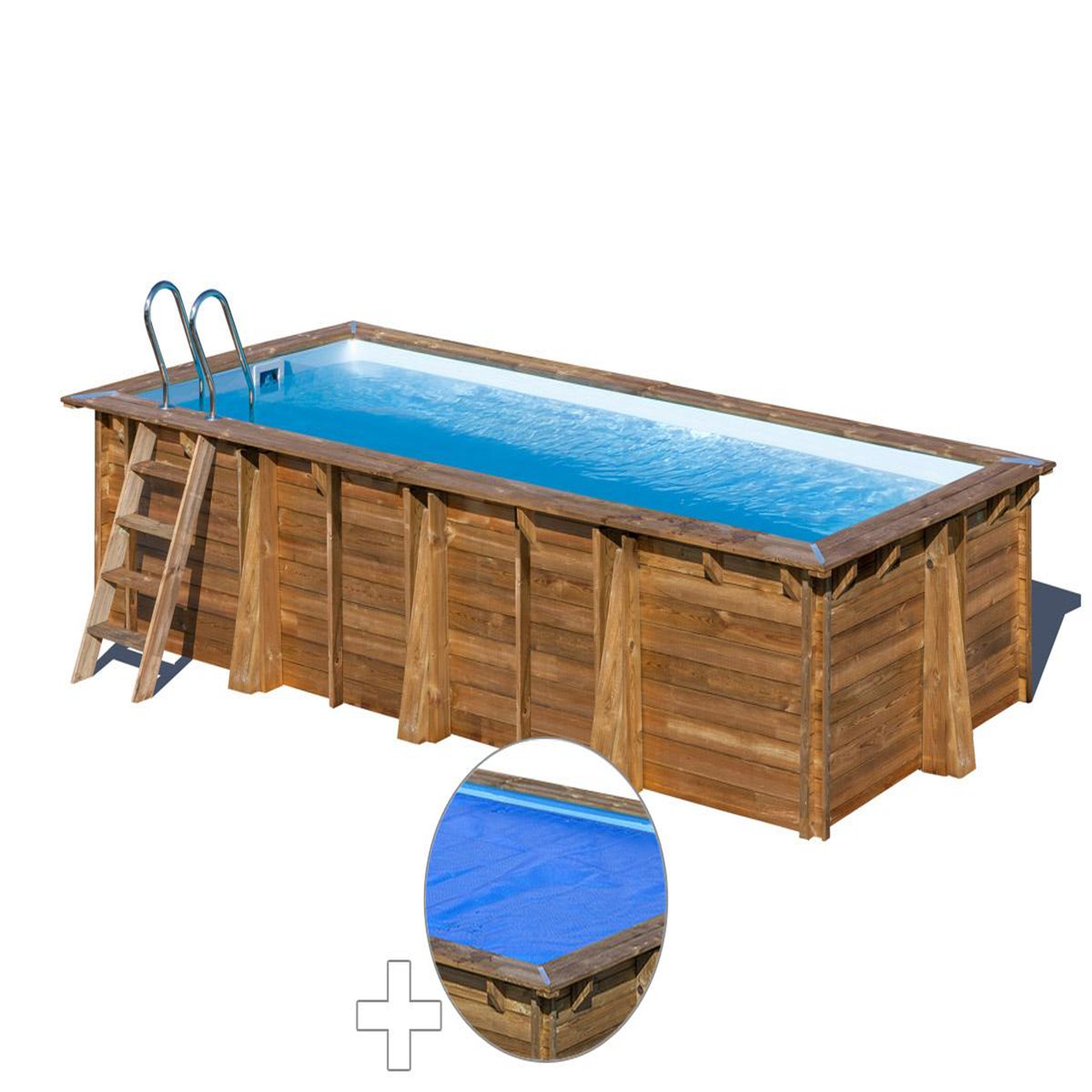 Voir la diapositive 2 : GRE Bâche d'hivernage pour piscine bois rectangulaire papaya 5,20 x 3,20 x 1,33 m - gré