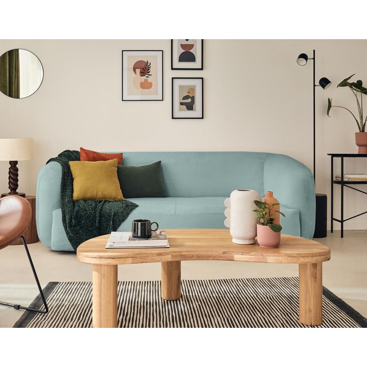 LISA DESIGN Ernee - canapé 3 places - en velours